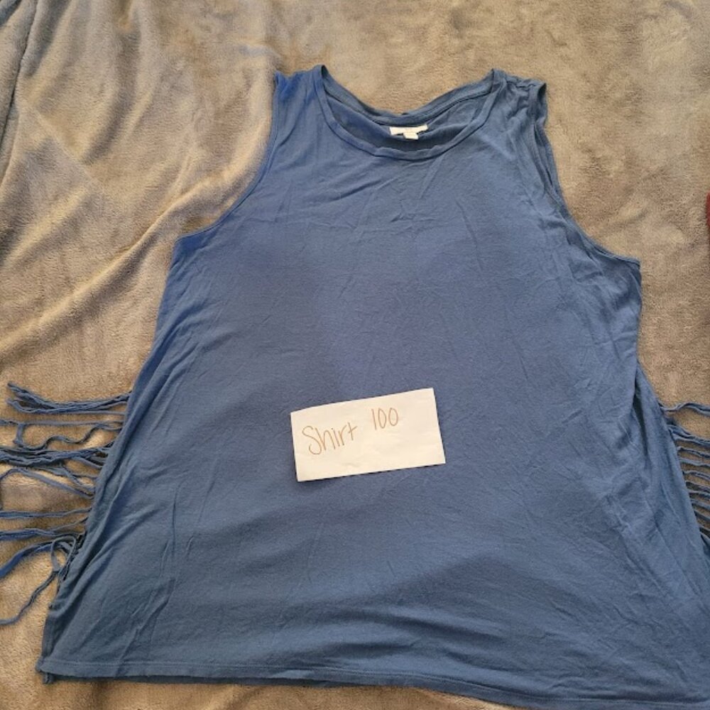 (SHIRT 100) - Women’s Sleeveless Rippeled Design T-Shirt